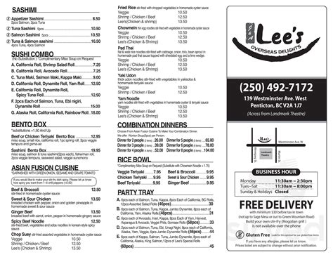 lee's penticton menu.